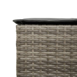 5 Piece Garden Bar Set with Cushions Grey Poly Rattan - Close-Up Angle