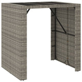 5 Piece Garden Bar Set with Cushions Grey Poly Rattan - 45-Degree Angle