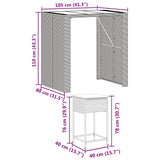 5 Piece Garden Bar Set with Cushions Grey Poly Rattan - Low Angle