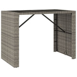 7 Piece Garden Bar Set with Cushions Grey Poly Rattan - 45-Degree Angle