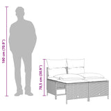 5 Piece Garden Sofa Set with Cushions Grey Poly Rattan - Low Angle