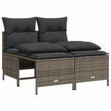5 Piece Garden Sofa Set with Cushions Grey Poly Rattan - Top-Down View