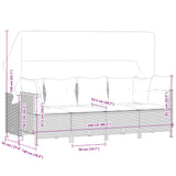 5 Piece Garden Sofa Set with Cushions Grey Poly Rattan - Close-Up Angle