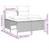 5 Piece Garden Sofa Set with Cushions Grey Poly Rattan