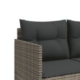 5 Piece Garden Sofa Set with Cushions Grey Poly Rattan - 45-Degree Angle