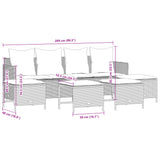 5 Piece Garden Sofa Set with Cushions Grey Poly Rattan