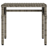 Sun Loungers 2 pcs with Canopies and Table Grey Poly Rattan - Rear View