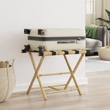 Folding Luggage Rack 62x42x50.5 cm Bamboo - Side View