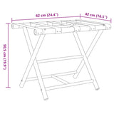 Folding Luggage Rack 62x42x50.5 cm Bamboo - Low Angle