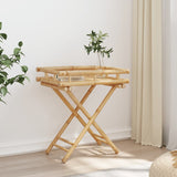 Folding Tray Table 60x40x68 cm Bamboo - Top-Down View
