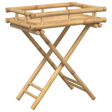 Folding Tray Table 60x40x68 cm Bamboo - Close-Up Angle