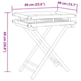 Folding Tray Table 60x40x68 cm Bamboo - Extra Image