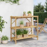 3-Layer Shelf 100x40x90 cm Bamboo - Side View