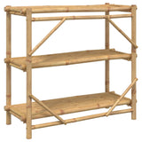 3-Layer Shelf 100x40x90 cm Bamboo - Rear View