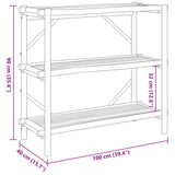 3-Layer Shelf 100x40x90 cm Bamboo - Low Angle