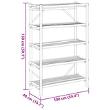 5-Layer Shelf 100x40x150 cm Bamboo - Low Angle