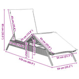 Sun Loungers with Cushions 2 pcs Grey Poly Rattan - Extra Image