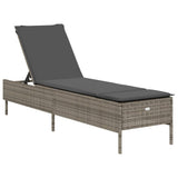 Sun Loungers with Cushions 2 pcs Grey Poly Rattan - Top-Down View