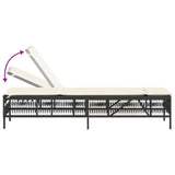 Sun Loungers with Cushions 2 pcs Black Poly Rattan