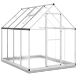 Greenhouse with Base Frame Silver 224x169x202 cm Aluminium - Front View