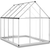 Greenhouse with Base Frame Silver 224x169x202 cm Aluminium - 45-Degree Angle