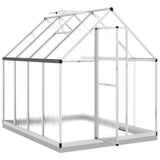 Greenhouse with Base Frame Silver 224x169x202 cm Aluminium - Rear View