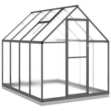 Greenhouse with Base Frame Anthracite 224x169x202 cm Aluminium - Front View