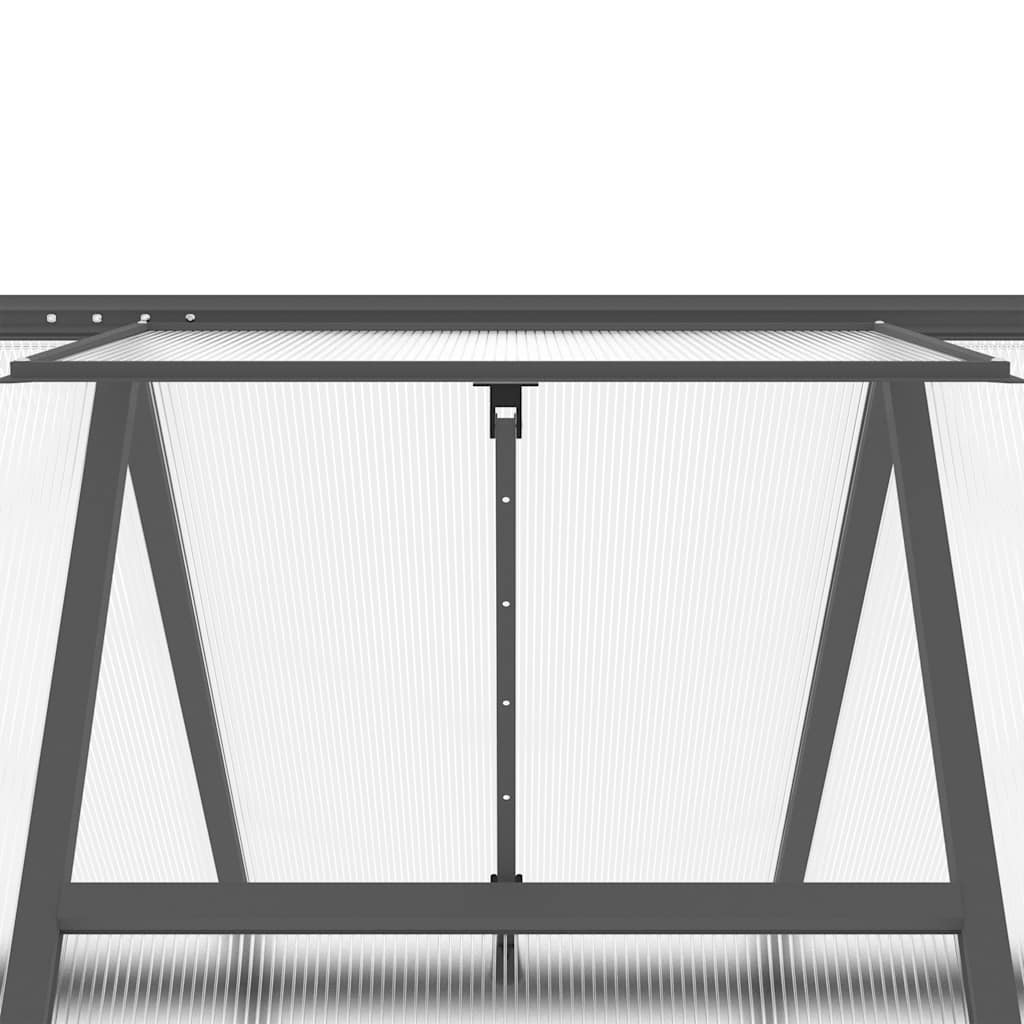 Greenhouse with Base Frame Anthracite 224x169x202 cm Aluminium