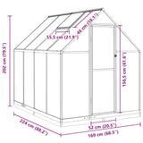 Greenhouse with Base Frame Anthracite 224x169x202 cm Aluminium - Extra Image