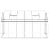 Greenhouse with Base Frame Silver 334x169x195 cm Aluminium - Top-Down View