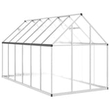 Greenhouse with Base Frame Silver 334x169x195 cm Aluminium - 45-Degree Angle