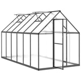 Greenhouse with Base Frame Anthracite 334x169x195 cm Aluminium - Rear View