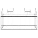 Greenhouse with Base Frame Silver 334x169x202 cm Aluminium