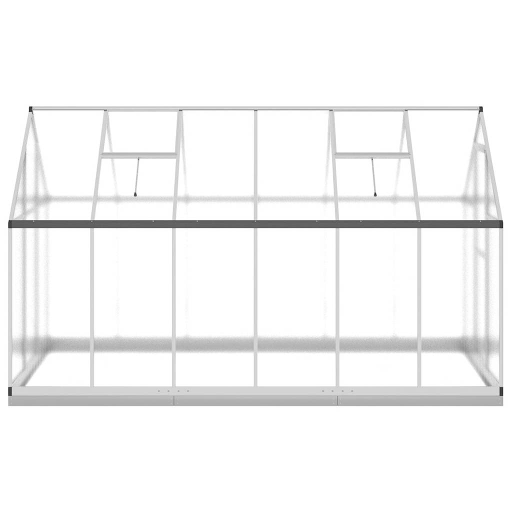 Greenhouse with Base Frame Silver 334x169x202 cm Aluminium