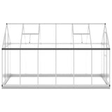 Greenhouse with Base Frame Silver 334x169x202 cm Aluminium - Top-Down View