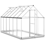 Greenhouse with Base Frame Silver 334x169x202 cm Aluminium - Rear View