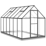 Greenhouse with Base Frame Anthracite 334x169x202 cm Aluminium - Front View