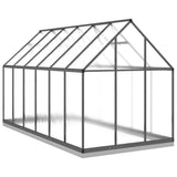Greenhouse with Base Frame Anthracite 334x169x202 cm Aluminium - 45-Degree Angle