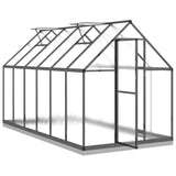 Greenhouse with Base Frame Anthracite 334x169x202 cm Aluminium - Rear View