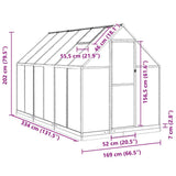 Greenhouse with Base Frame Anthracite 334x169x202 cm Aluminium - Extra Image