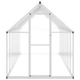 Greenhouse with Base Frame Silver 445x169x195 cm Aluminium - Side View
