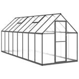 Greenhouse with Base Frame Anthracite 445x169x195 cm Aluminium - Front View