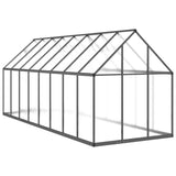 Greenhouse with Base Frame Anthracite 445x169x195 cm Aluminium - 45-Degree Angle