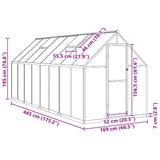 Greenhouse with Base Frame Anthracite 445x169x195 cm Aluminium - Extra Image