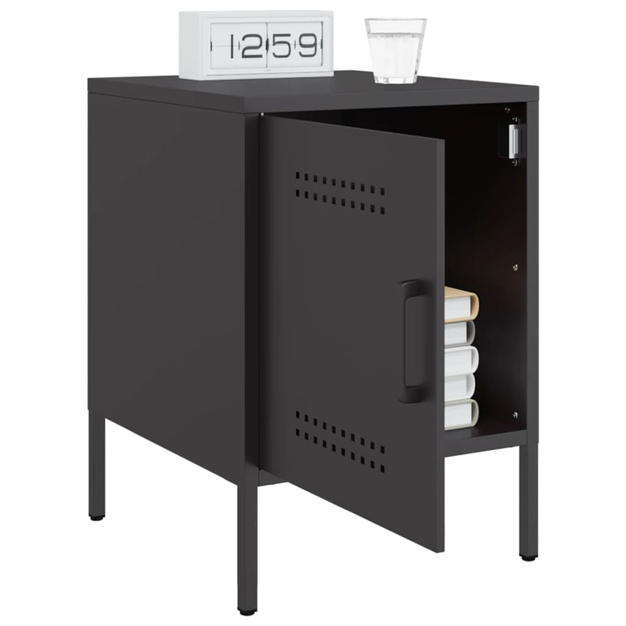 Bedside Cabinets 2 pcs Black 36x39x50.5 cm Steel