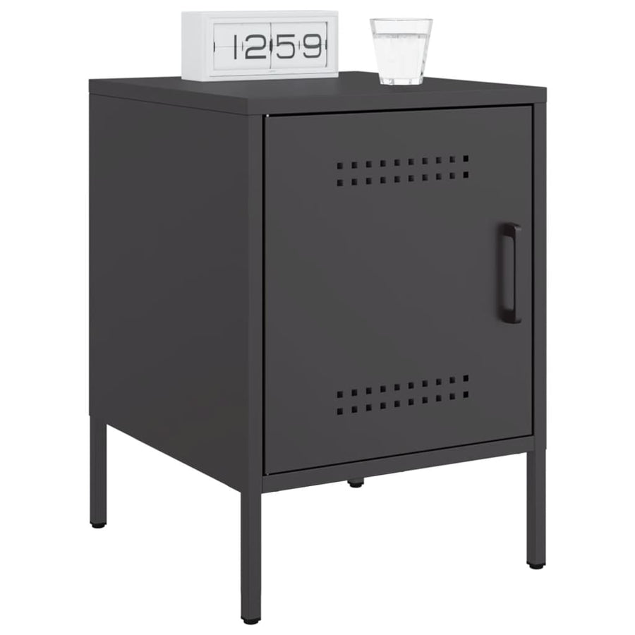 Bedside Cabinets 2 pcs Black 36x39x50.5 cm Steel
