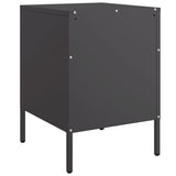 Bedside Cabinets 2 pcs Black 36x39x50.5 cm Steel - Rear View