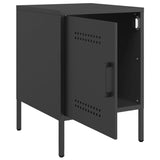 Bedside Cabinets 2 pcs Black 36x39x50.5 cm Steel - Close-Up Angle