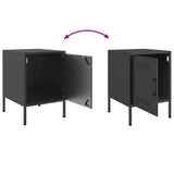 Bedside Cabinets 2 pcs Black 36x39x50.5 cm Steel - Low Angle