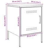 Bedside Cabinets 2 pcs Black 36x39x50.5 cm Steel